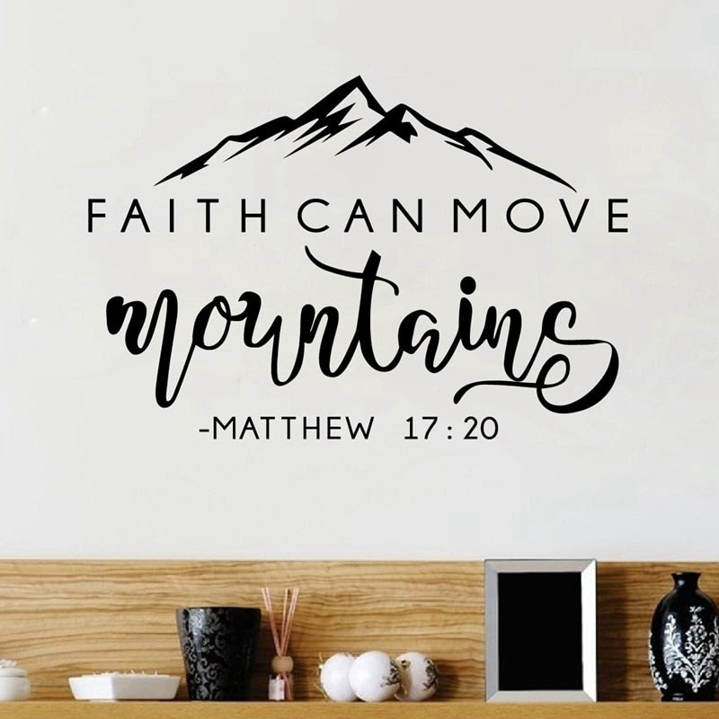Faith Can Move Mountains Bible Verse Vinyl Wall Sticker