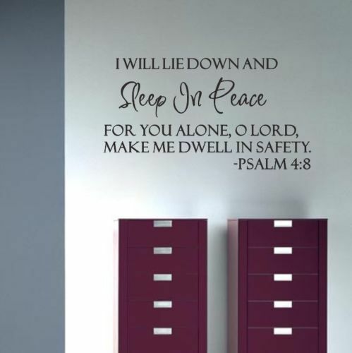 DIY Vinyl Quote Sleep In Peace Bible Verse Wall stickers Words Decal