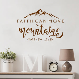 Faith Can Move Mountains Bible Verse Vinyl Wall Sticker