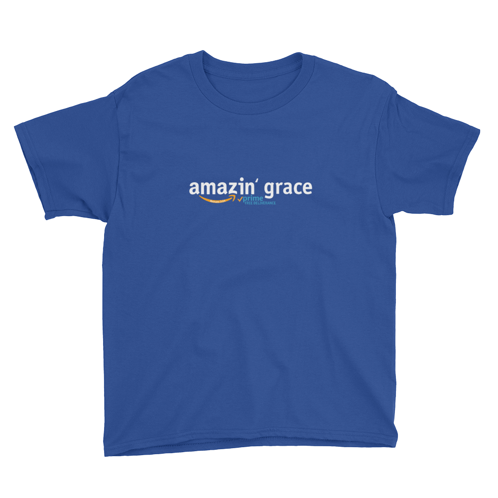 Amazin' Grace - Romans 3:24 - Youth Short Sleeve T-Shirt